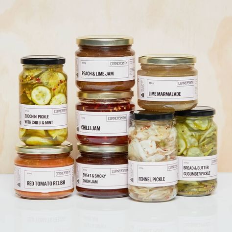 Lime Marmalade, Pickled Tomatoes, Zucchini Pickles, Chilli Jam, Best Food Trucks, Baking Logo, Onion Jam, Tomato Relish, Jar Packaging