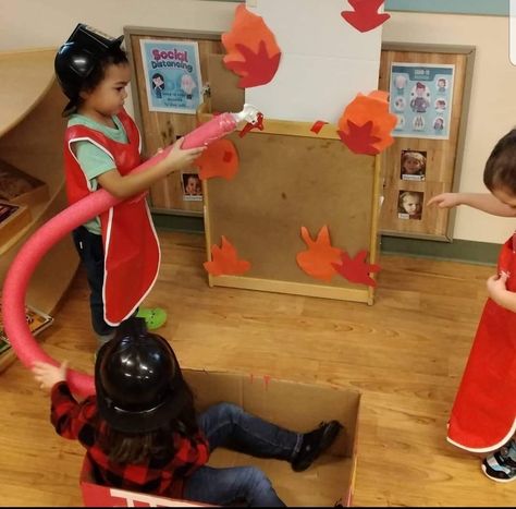 Firefighter Activities, Community Helpers Preschool Crafts, Kindergarten Inquiry, Fire Safety Theme, Community Helpers Crafts, Fire Safety Preschool, Daycare Lesson Plans, Community Helpers Theme, Community Helpers Preschool