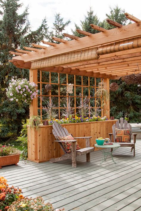 Adding a Pergola to a Cabin Deck Stuff To Decorate Your Room, Open Porch, Cabin Deck, Corner Pergola, Cabin Porch, Waist Shapewear, Pergola Attached To House, Vintage Nostalgia, Backyard Pergola