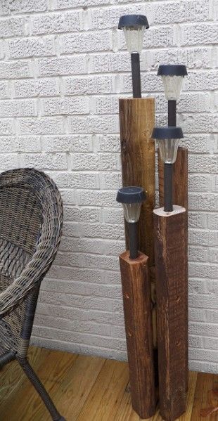 Make Solar Light Deck Decor Diy Patio Ideas, Rural France, Village Square, French Village, Reclaimed Wood Projects, Patio Diy, Antique Stone, Wood Post, Hand Crank