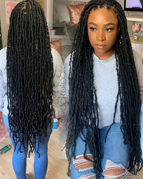 Pooka Took on Instagram: “Well Let’s Get Into These Soft Locs 😍😍😍 🥰🥰🥰 ‼️‼️‼️ Long But Light Weight💕💕💕Book Under Soft Locs (Extendo Soft…” Faux Loc, Soft Locs, Twisted Hair, Meagan Good, Locs Crochet, Faux Locs Hairstyles, African Hair Braiding Styles, Box Braids Hairstyles For Black Women, Twist Braid Hairstyles