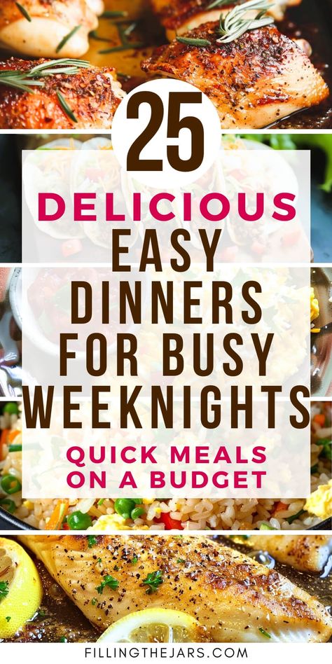 Struggling with what to cook for dinner? Our collection of 25 home-cooked meal ideas offers easy weeknight dinners that are both quick and easy dinner ideas. These meals are ideal when you need delicious food without the hassle. With options for clean eating recipes and whole food meals, you can enjoy nutritious and quick dinners that fit into your busy schedule and your budget. Quick Meals For Dinner, Struggle Meals, Whole Food Meals, Lazy Dinner, Meals For Dinner, Lazy Dinners, Quick And Easy Dinner Recipes, Budget Friendly Dinner, Cooked Meal