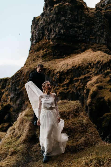 Two piece wedding dress. Hunter boots. Iceland Purple Lupine, Nature Elopement, Best Destination Wedding Locations, Small Beach Weddings, Scottish Elopement, Glacier National Park Elopement, Best Destination Wedding, Two Piece Wedding Dress, Foxes Photography