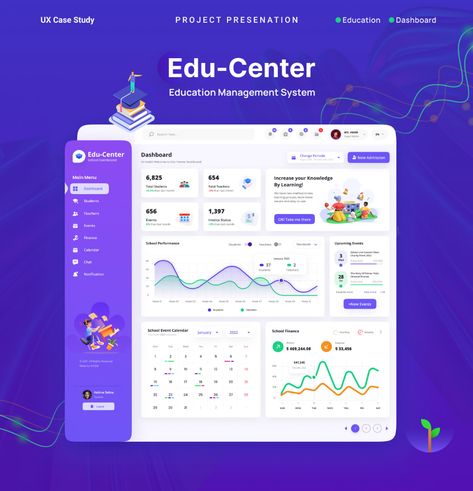 School Portal Web Design, School Management System Dashboard, School Management System Ui Design, Excel Aesthetic, Lms Dashboard, Education Dashboard, School Dashboard, Teacher Dashboard, Presentations Design