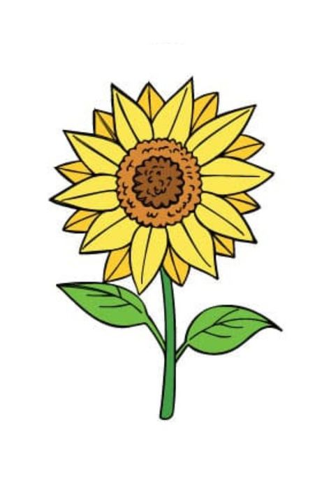 Sunflower Drawing Draw A Sunflower, Cool Drawing Ideas, Drawing Ideas For Beginners, Easy Flower Drawings, Girl Drawing Easy, Cool Drawing, Eagle Drawing, Sunflower Drawing, Draw Easy