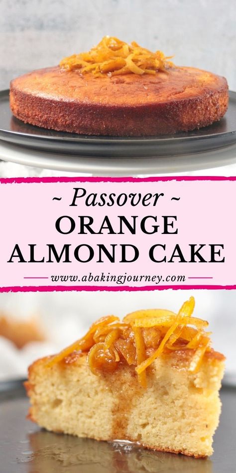 Gluten-Free and Dairy-Free Flourless Orange Cake with Almonds. This super easy and moist orange cake is a delicious gluten-free cake made with Almond Meal. The Flourless Almond Cake with Orange is made with a few ingredients only, making it a super easy Passover Dessert recipe. This Almond Flour Cake is perfect for the Seder Meal or for an everyday passover cake that is parve. Almond Orange Cake, Flourless Cakes, Flourless Orange Cake, Orange Almond Cake, Passover Recipes Dessert, Allergy Friendly Desserts, Orange And Almond Cake, Almond Flour Cakes, Passover Desserts