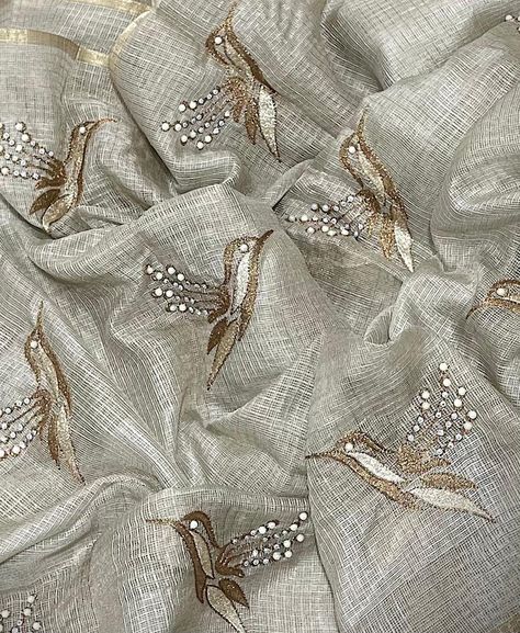 Pure Silk Kota Allover Embroidery Work Sarees Latest Model Sarees With Price, Kota Silk Sarees With Price, Embroidery Saree Designs Latest, Mukesh Work Saree, Chiffon Saree Party Wear, Tissue Sarees, Cutwork Saree, Pure Chiffon Sarees, Blue Silk Saree