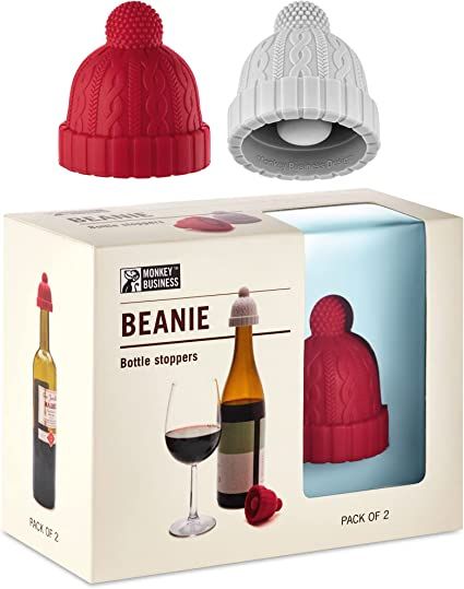 Amazon.com: Beanie Wine Stopper | 2 Wine Stoppers in 1 Pack | Cute Wine Accessories | Fun Kitchen Gadgets | Wine Stoppers for Wine Bottles | Knit-Beanie-Shaped Wine Bottle Stopper w/ a Pom-Pom |by Monkey Business: Home & Kitchen Fun Kitchen Gadgets, Funny Kitchen Gadgets, Fun Kitchen, Kitchen Gadgets Unique, Bottle Toppers, Silicone Bottle, Monkey Business, Kitchen Humor, Wine Bottle Stoppers