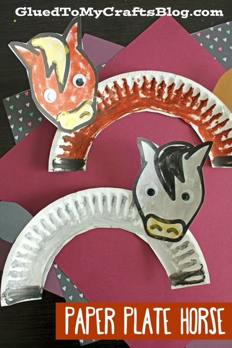 Wild Wild West Crafts, Paper Plate Horse, Horse Crafts For Kids, Wild West Activities, Rodeo Crafts, Wild West Crafts, Pre K Crafts, Preschool Farm, Easy Craft For Kids