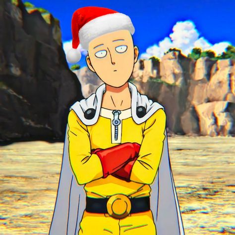 Saitama Christmas, One Punch Man Icons, One Punch Man 2, Naruto And Shikamaru, Christmas Anime, Saitama One Punch, Saitama One Punch Man, Mangekyou Sharingan, Demon Souls