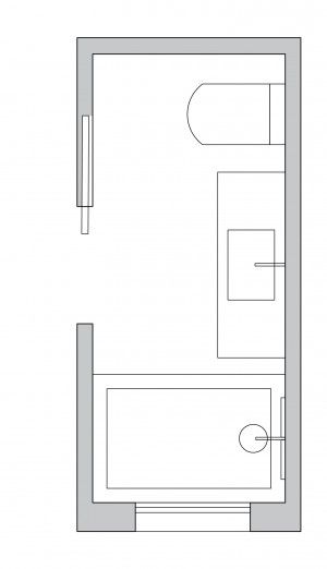 Long and narrow Bathroom Layout