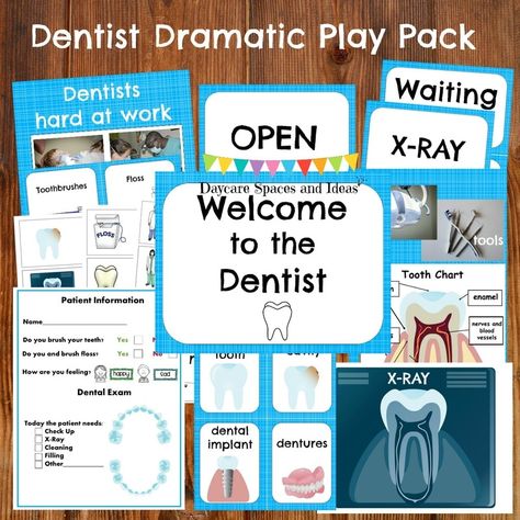 Dental Health Week, Dental Health Preschool, Office Dramatic Play, Dental Health Activities, Oral Health Education, Tooth Chart, Dental Exam, Dramatic Play Preschool, Dramatic Play Area