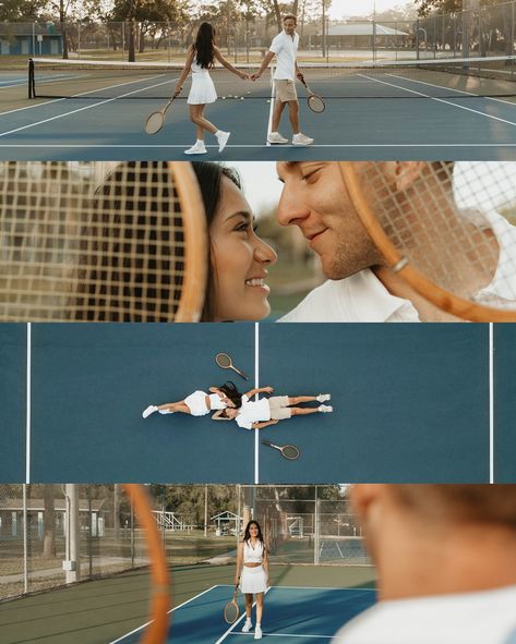 Serving you this beautiful gallery today! 🎾🤍 Tennis was my favorite sport when I was in school so this shoot was a dream of mine! 🥹 @brockandsofia and I have been planning this for a while now and I’m so happy we were able to finally bring it to life! 🎾 #tennis #tennisplayer #tenniscourt #dronephotography #dronephoto #tenniscouple #couplesphotography #creativephotography #gpresets #authenticlovemag #dirtybootsandmessyhair #unscriptedposingapp #tampacouple #modelcouple #tampamodel #tampabay... Pre Nup Photoshoot, Pre Wedding Photoshoot Theme, Tennis Court Photoshoot, Tennis Wedding, Prenup Photos Ideas, Tennis Photoshoot, Sports Photoshoot, Tennis Photos, Sports Couples