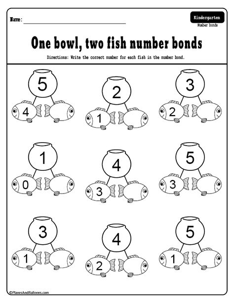 One fish two fish - Fun Dr. Seuss math activities for kindergarten. Free printable number bonds and decomposing numbers to 10. #kindergarten #drseuss #worksheets Decomposing Activities For Kindergarten, Number Bonding Worksheets, Number Bonds To 10 Activities, Dr Seuss Math Activities, Dr Seuss Math, Decomposing Numbers Kindergarten, Dr. Suess, Number Bonds Kindergarten, Number Bonds Worksheets