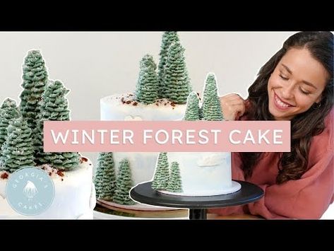 How To Make Pine Trees For Cakes, Frosting Trees, Pine Tree Cake, How To Make Trees, Gym Party, Cake Land, Chocolate Tree, Cake Decorating Piping, Diy Tree