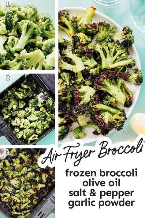 This air fryer frozen broccoli will bring crispness to the next level. Not even the oven can come close to deliciously roasted veggies! It's an easy air fryer recipe that's healthy and perfect for busy weeknights. Frozen Broccoli Air Fryer, Air Fryer Frozen Broccoli, Roast Frozen Broccoli, Air Fryer Vegan, Vegetable Side Dish Recipes, Buffalo Dip, Parmesan Broccoli, Vegetable Side Dishes Recipes, Meatless Main Dishes