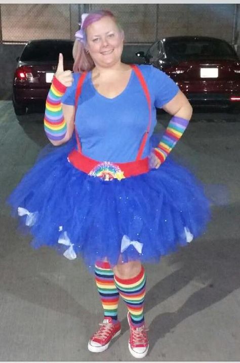 Adult Rainbow Brite Tutu Costume I made for an 80's Party that I was attending. #RainbowBrite #AdultTuTu #80'sCostume Rainbow Brite Costume Diy, Diy Rainbow Brite Costume Adult, Plus Size Rainbow Brite Costume, Rainbow Bright Costume, Rainbow Costume Women, Rainbow Brite Costume, Rainbow Brite Halloween Costume, 80s Dress Up Ideas, Rainbow Bright Costumes