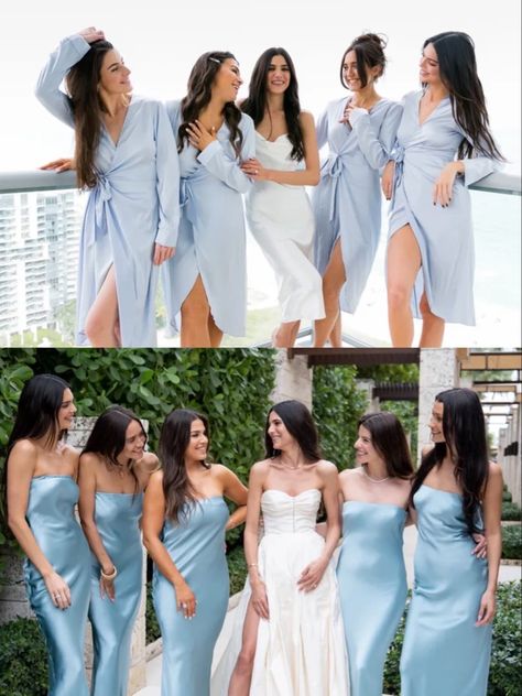 Kendall Jenner Bridesmaid, Kendall Jenner Wedding, Bridesmaid Prep, Bridesmaids Blue, Coastal Colours, Bella Gigi, Bird Wedding, Bridesmaid Colors, Dream Wedding Ideas Dresses