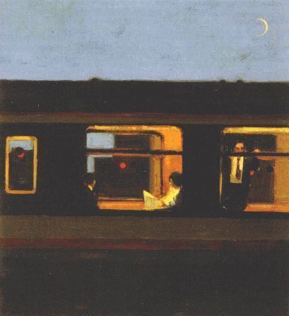 The Train, Two People, A Train, The Window, At Night, The Moon, Train, Moon