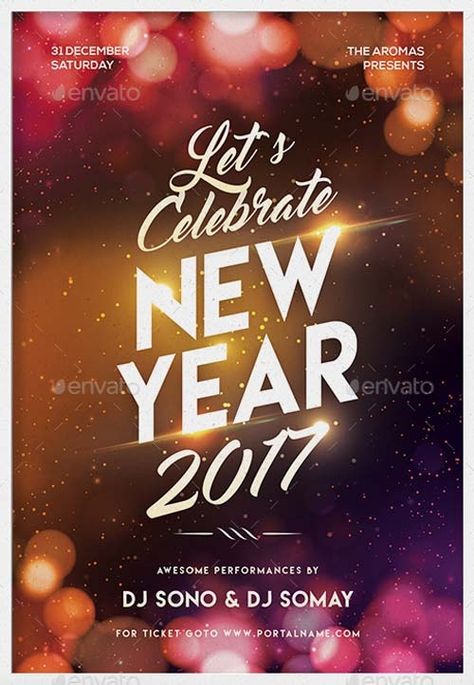 New Year's Eve Flyer, Christmas Flyer Template, Event Poster Template, Free Psd Flyer Templates, Event Advertising, Flyer Free, Free Psd Flyer, Christmas Flyer, Psd Flyer Templates