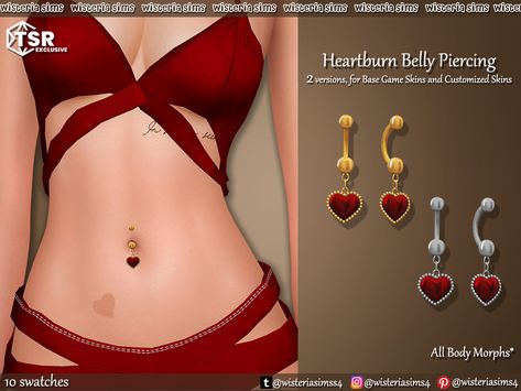 The Sims Resource - Heartburn Belly Button Piercing Sims 4 Urban Cc Piercings, Belly Button Piercing Sims 4 Cc, Sims 4 Cc Face Piercings, Sims 4 Belly Button Piercing Cc, Sims Piercings, Sims Jewelry, Sims4 Outfits, Sims Tattoo, 4 Piercings