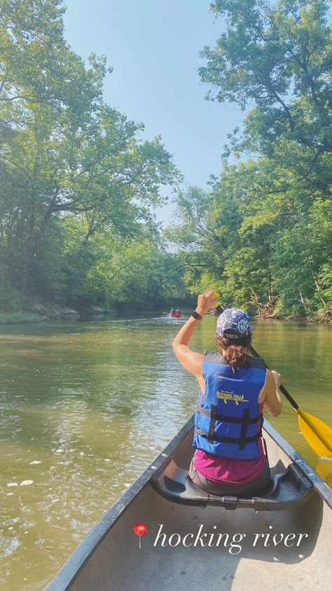 Kayaking Instagram Stories, Canoeing Aesthetic, Canoeing Outfit, Kayaking Aesthetic, Kayaking Outfit, Arizona Trip, Hocking Hills State Park, Morning Aesthetic, Hocking Hills