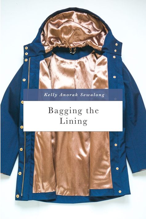 Bagging the Jacket Lining (Lined Version) // Kelly Anorak Sewalong | Closet Core Patterns Coat Lining Tutorial, Bog Jacket Pattern Free, Ll Bean Anorak, Rain Jacket Sewing Pattern, Anorak Jacket Sewing Pattern, Outer Jacket, The Fold Line, Anorak Jacket, Stitch Lines