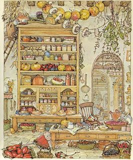 Brambly Hedge Illustrations (Would love to find a larger version of this!  Such amazing detail!) Jill Barklem, Illustration Kunst, Brambly Hedge, 동화 삽화, Marjolein Bastin, Purple Home, Illustration Vintage, Art Et Illustration, 판타지 아트