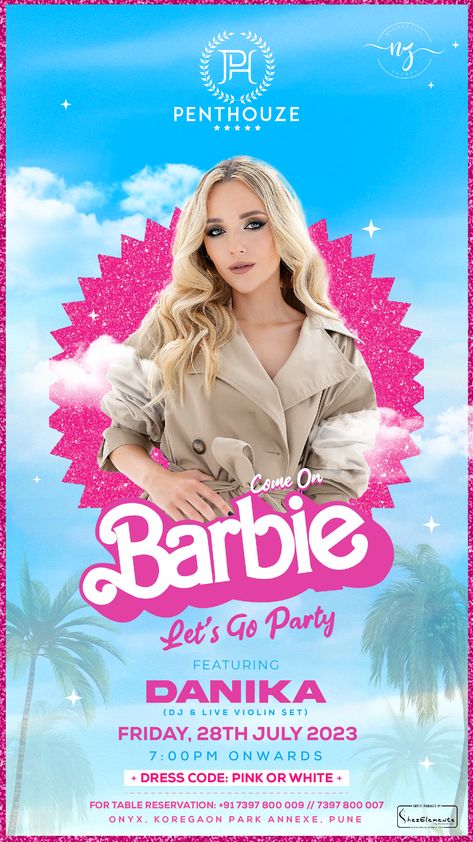 Come on Barbie Let's go Party Barbie Design Poster, Barbie Poster Design, Come On Barbie Lets Go Party, Marti 8, Barbie Card, School Campaign Posters, Dance Flyer, Birthday Party Halls, School Campaign