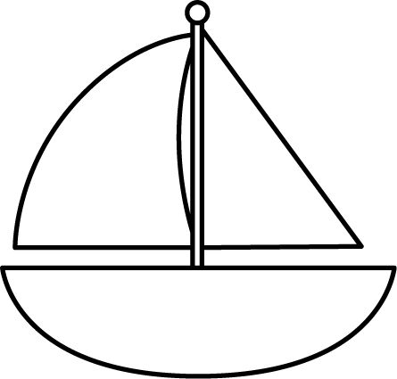 Black and White Sailboat Boat Template, Outline Images, Felt Crafts Patterns, Clipart Black And White, Coloring Pages To Print, Art Drawings For Kids, Templates Printable Free, Applique Patterns, Craft Patterns