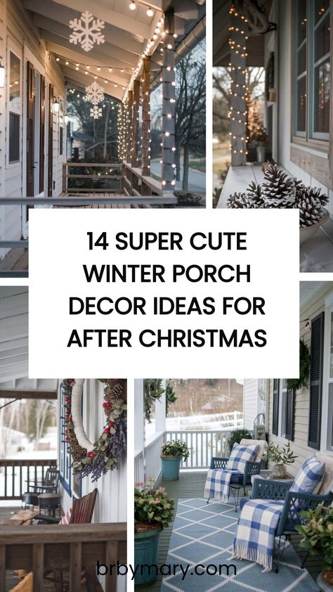 Don't know how to decorate after Christmas? I've got these winter porch decor ideas just for you! I love to decorate my home for different seasons but I especially love to see other people’s porches when the end of the year approaches. Winter Porch Ideas After Christmas, Winter Porch Decorating Ideas After Christmas, Decorate For Winter After Christmas, Winter Front Porch Decor After Christmas, Decorating After Christmas Is Over, January Front Porch Decor, Winter Decor Ideas After Christmas, Winter Decorating Ideas After Christmas, Front Porch Decor Spring