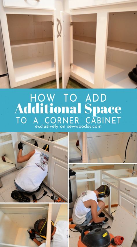 Wasted Corner Cabinet Space, Counter Space Ideas, Corner Cabinet Kitchen, Corner Cabinet Makeover, Blind Corner Cabinet Solutions, Corner Kitchen Cabinet Ideas, Corner Cabinet Solutions, Cabinet Door Ideas, Kitchen Revamp