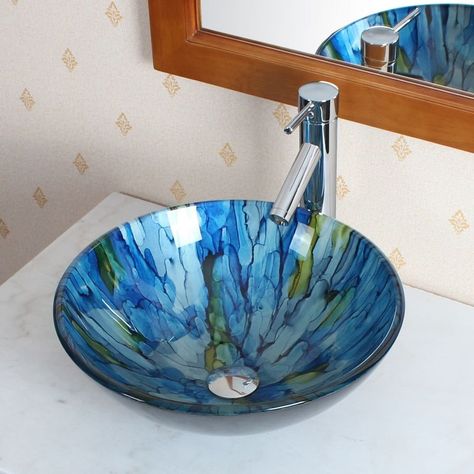 Bathroom Sink Bowls, Glass Vessel Sinks, Dream Bath, Bathroom Remodels, Glass Sink, Basin Design, New Toilet, Chrome Faucet, Slumping