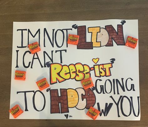 Dance ideas Reeses Homecoming Proposal, Dance Reply Posters, Preference Dance Posters, Dance Posters Ideas, Dance Ask Posters, Hoco Answers, Dance Posters Proposal, Dance Poster Ideas, Sadies Dance