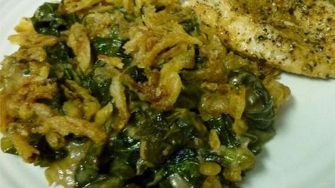 Fit tons of leafy greens into your diet with this collards casserole that's tossed with garlic and gravy and topped with French fried onions. Collard Greens Casserole, Best Fried Green Tomatoes, Fried Green Tomatoes Recipe, Green Tomato Recipes, Fried Tomatoes, Easter Brunch Food, French Fried Onions, Fried Green Tomatoes, Green Bean Casserole