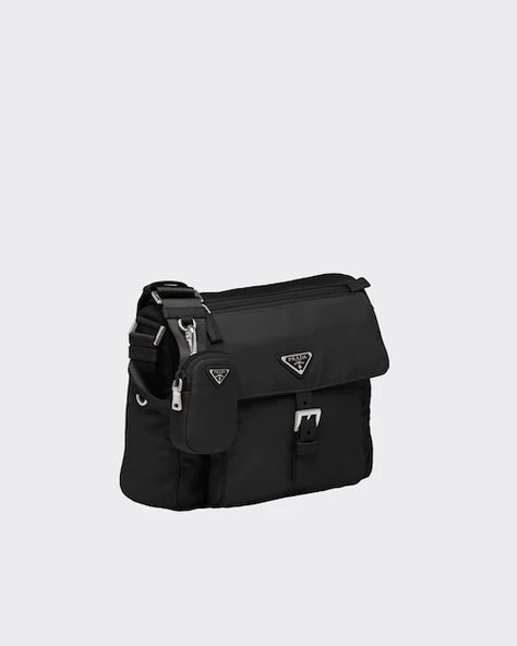 Black Re-Nylon shoulder bag | Prada Shoulder Bag Prada, Bags Prada, Nylon Shoulder Bag, Bag Prada, Leather Duffle Bag, Leather Duffle, Black Leather Backpack, Triangle Logo, Bag Light