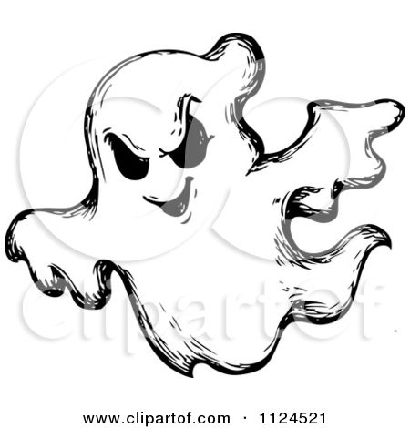 Clipart Of A Sketched Black And White Evil Halloween Ghost - Royalty Free Vector Illustration by visekart Halloween Ghosts Drawing, Scary Ghost Drawing, Ghost Sketches, Halloween Things To Draw, Halloween Art Drawing, Ghost Sketch, Halloween Sketches, Haunted House Drawing, Owl Tattoo Drawings