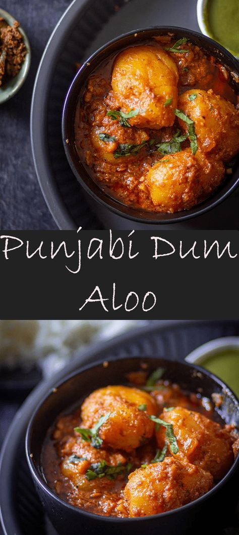 Punjabi Dum aloo is the best potato based curry and it can be made in under 30 minutes. #vegetarian #instantpotrecipes #Indianfood #currry Punjabi Dishes, Dum Aloo Recipe, Aloo Dum, Dum Aloo, Aloo Recipe, Aloo Recipes, Potato Curry, Baby Potatoes, Garam Masala