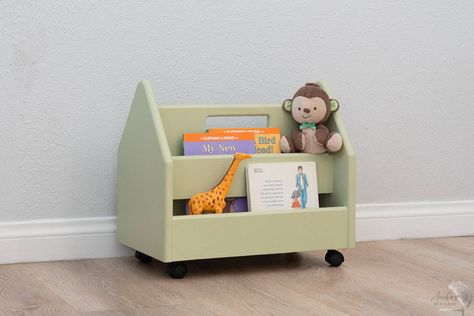 How To Make A Montessori-Inspired Portable DIY Toddler Bookshelf - Anika's DIY Life Toddler Bookshelf, Fun Decals, Front Facing Bookshelf, Toddler Bookcase, 3 Step Stool, Montessori Bookshelf, Diy Playing Cards, Home Decor Modern Farmhouse, Toddler Book