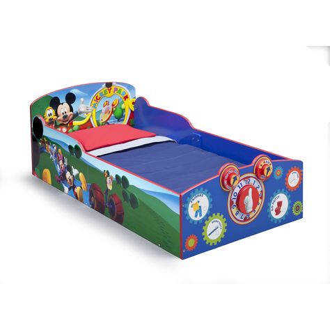 Disney Mickey Mouse Interactive Wood Toddler Bed (Mickey Mouse), Green Truck Toddler Bed, Wood Toddler Bed, Wooden Toddler Bed, Toddler Bed With Storage, Mickey Mouse Bedding, Mickey Mouse Room, Kids Toddler Bed, Disney Graphics, Toddler Tent