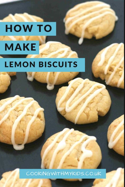 lemon biscuits 5 Ingredient Biscuits, Lemon Biscuits Recipe, Biscuits And Cookies Simple Recipes, Toddler Biscuits, Eyfs Cooking, Simple Biscuit Recipe, Lemon Biscuit, Lemon Cake Cookies, Toddler Cookies