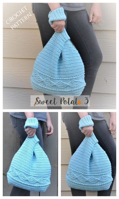 Cabled Knot Your Average Bag Crochet Pattern Crochet Japanese Knot Bag, Japanese Knot Bag Crochet, Japanese Crochet Bag, Crochet Japanese, Bag Free Crochet Pattern, Pouch Crochet, Scrap Yarn Crochet, Japanese Knot, Japanese Knot Bag