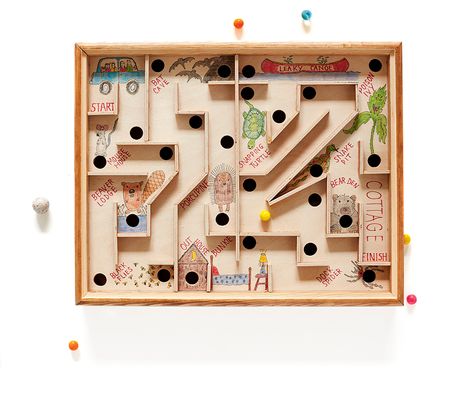 Keep kids busy for hours with this DIY vintage wooden marble maze | Cottage Life Maze Diy Game, Diy Marble Maze, Sew Marble Maze, Stem Marble Maze, Wooden Maze Game, Wooden Labyrinth, Marble Toys, Wooden Marble Run, Marble Maze