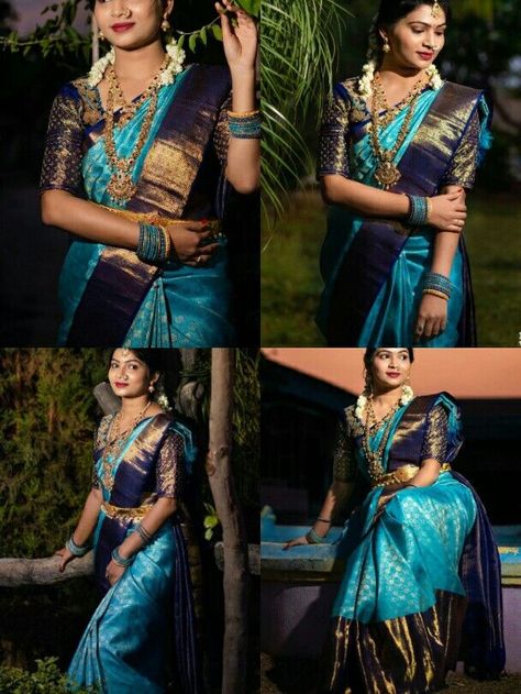 Pin by Prema on Favourite | Wedding saree blouse designs, Blouse designs high neck, Trendy blouse designs Wedding Matching Outfits, Saree Color Combinations, Chiffon Blouses Designs, South Indian Bride Saree, Designs Blouse, Kuppadam Sarees, Blouse Designs High Neck, Bridal Sarees South Indian, New Saree Designs