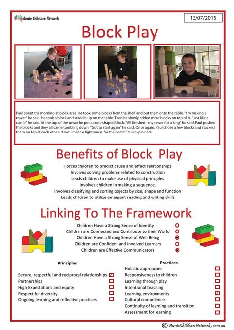 Interest Area - Block Play - Aussie Childcare Network Learning Stories Examples, Eylf Outcomes, Eylf Learning Outcomes, Early Childhood Education Curriculum, Early Childhood Education Quotes, Aussie Childcare Network, Child Development Theories, Early Childhood Education Resources, Early Childhood Education Activities