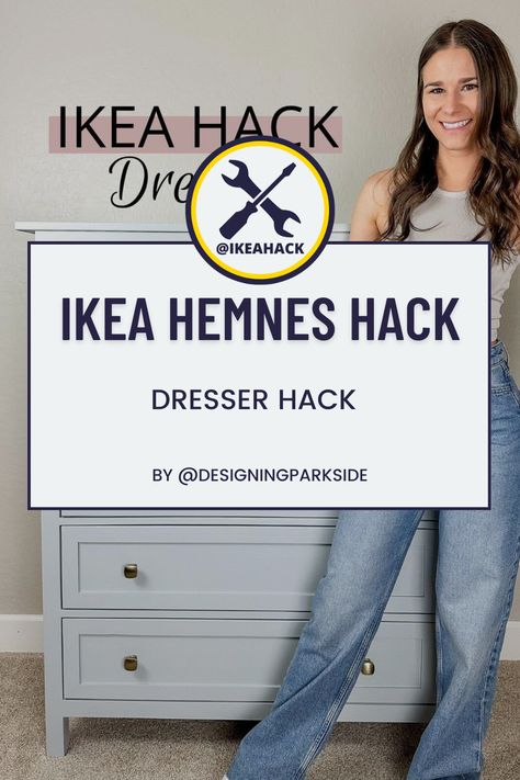 Ikea Hack Dresser, Ikea Hemnes Chest Of Drawers, Hemnes Chest Of Drawers, Ikea Hemnes Dresser, Hemnes Dresser, Ikea Hemnes, Painted Drawers, Ikea Hack, Blue Paint