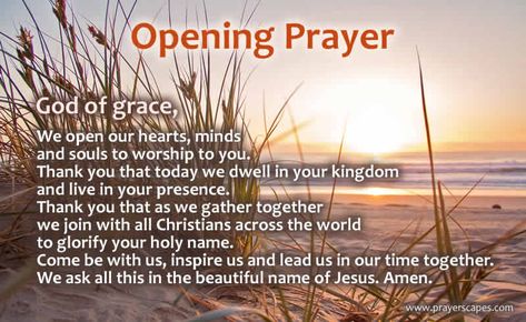 Short Opening Prayer for a Program, Meeting or Event Prayers For Church Service, Closing Prayer For Church Service, Opening Prayer For School, Short Opening Prayer For School, Running Prayers, Opening Prayer For Church Service, Opening Prayer For Class, Closing Prayer For Meeting, Opening Prayer For Meeting