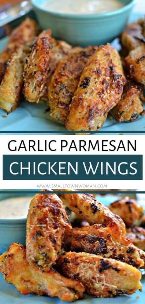 Baked Garlic Parmesan Chicken, Parmesan Chicken Wings, Garlic Chicken Wings, Garlic Parmesan Chicken Wings, Crispy Chicken Wings, Baked Garlic, Garlic Parmesan Chicken, Baked Chicken Wings, Parmesan Chicken