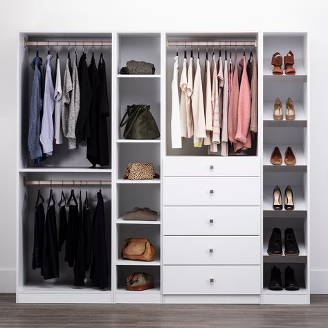 An organized home is a happy one, and @cabinetstogo's ready-to-assemble closet modules simplify customization — which makes you happy, too! Shop the collection today. #sponsored Closet Open Concept, Shoe Shelving, Closet Units, Drawer Closet, Cabinets To Go, Corner Closet, Shelf Units, Rack Shelves, Closet Shelf