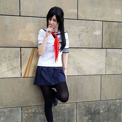 Yandere-chan Cosplay Yandere Chan, Yandere Simulator, Skater Skirt, Leather Skirt, Leather